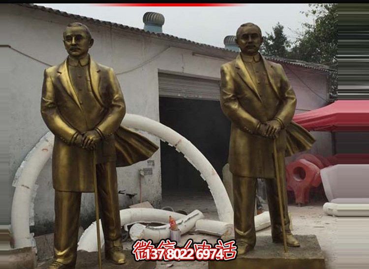 偉人孫中山仿銅雕塑，玻璃鋼擺放景觀園林