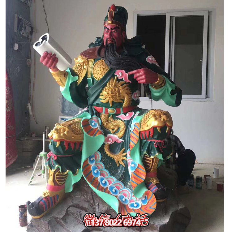 玻璃鋼關公神像，打造古典寺廟氛圍