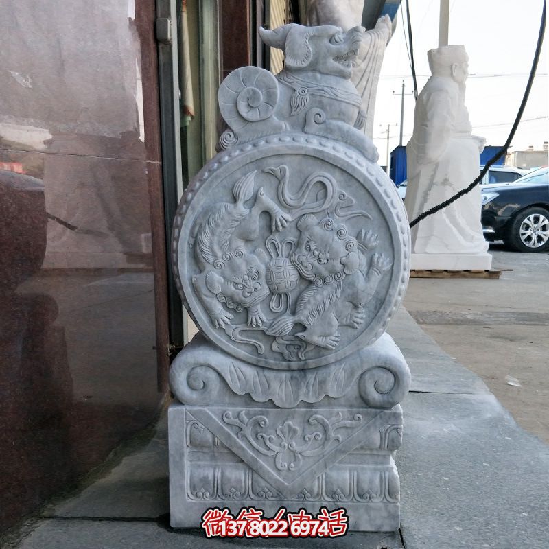 公園景區(qū)擺放漢白玉門墩仿古雕刻 公園景區(qū)擺放漢白玉門墩仿古雕刻